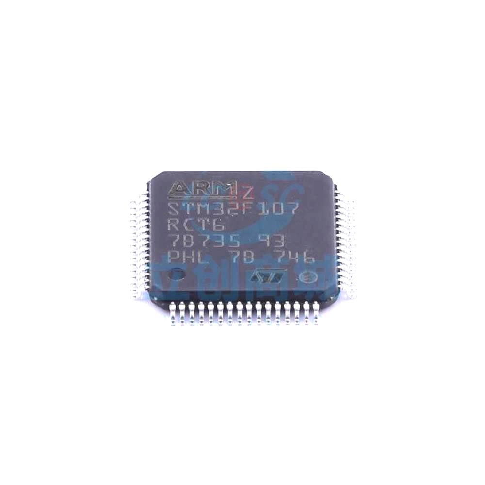 1 Pcs STM32F107RCT6 LQFP-64_10x10x05P 32-Bit 72MHz 256KB STM32F107RCT6