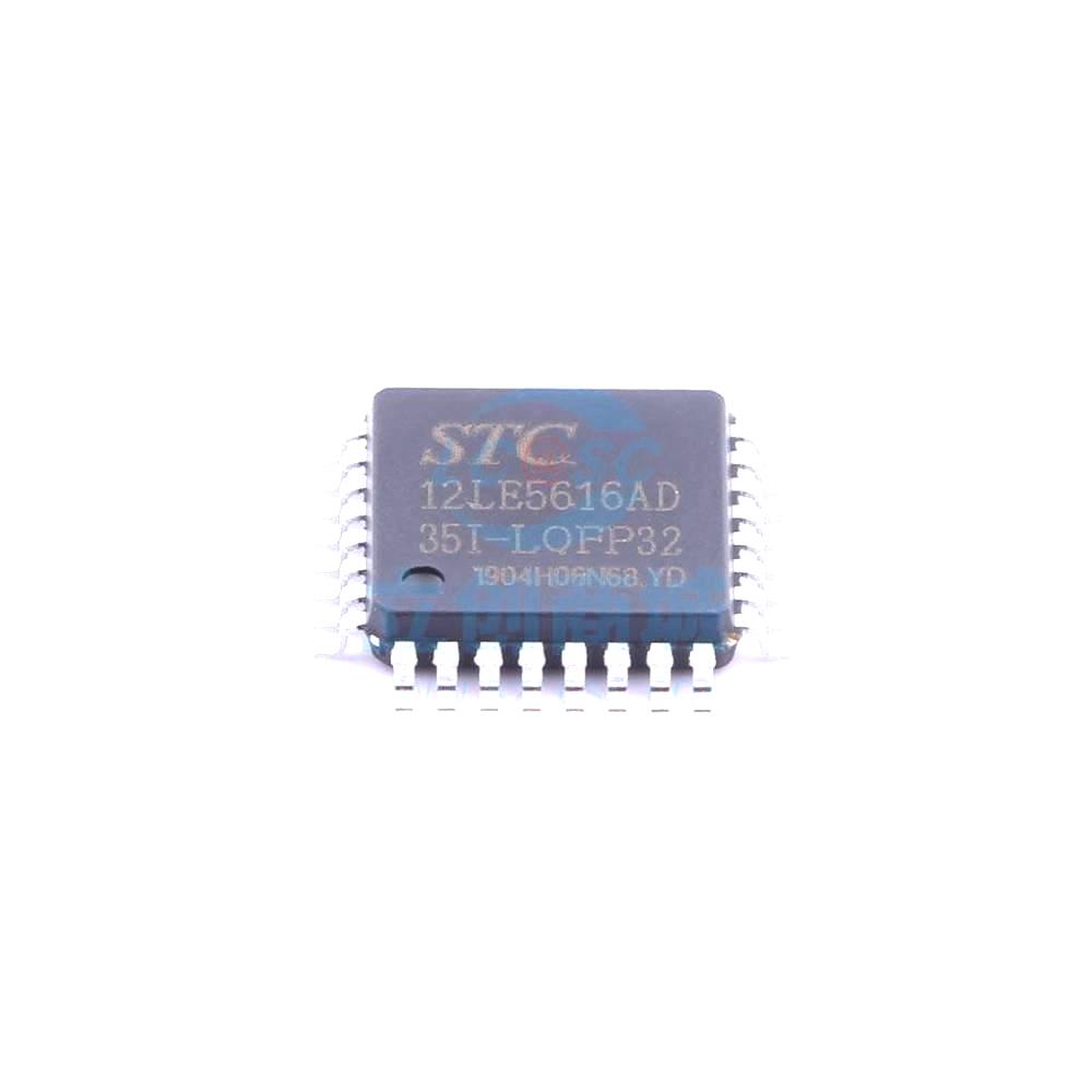 1 Pcs Microcontroller (MCU/MPU/SOC) STC12LE5616AD-35I-LQFP32 LQFP-32_7x7x08P STC12LE5616AD-35I-LQFP32