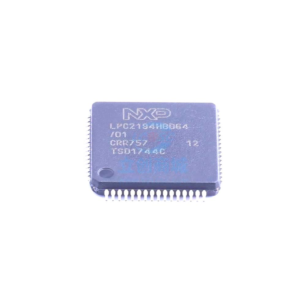 1 Pcs LPC2194HBD64/01,15 LQFP-64_10x10x05P 16/32-Bit 60MHz 256KB LPC2194HBD64/01,15