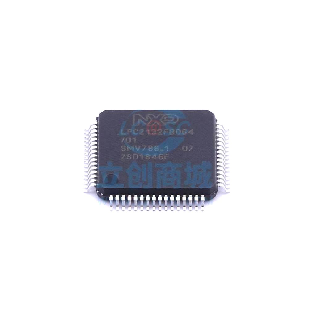 1 Pcs LPC2132FBD64/01,15 LQFP-64_10x10x05P 16/32-Bit 60MHz 64KB LPC2132FBD64/01,15