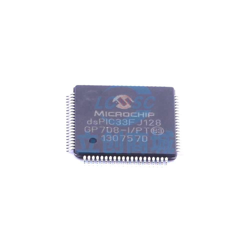 1 Pcs DSPIC33FJ128GP708-I/PT TQFP-80_12x12x05P - DSPIC33FJ128GP708-I/PT