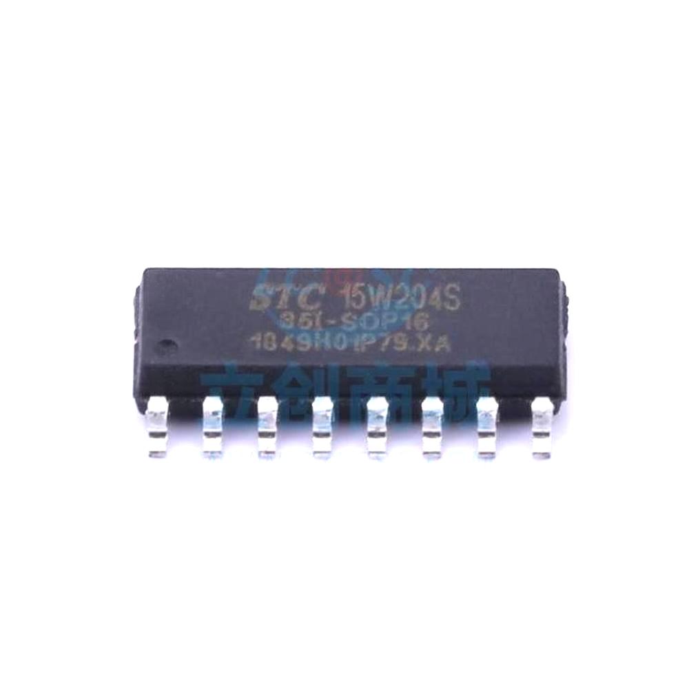 1 Pcs Microcontroller (MCU/MPU/SOC) STC15W204S-35I-SOP16 SOIC-16 STC15W204S-35I-SOP16