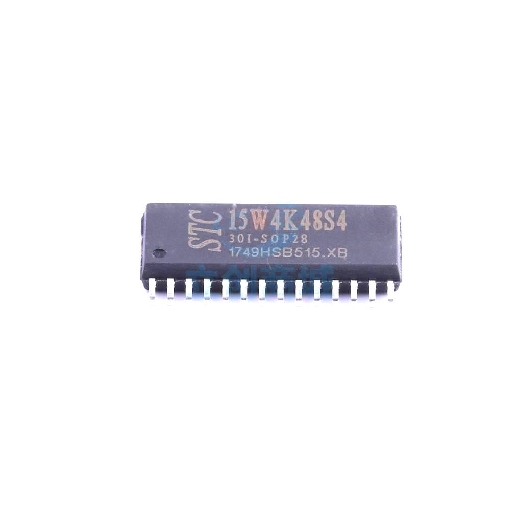 1 Pcs Microcontroller (MCU/MPU/SOC) STC15W4K48S4-30I-SOP28 SOP-28 STC15W4K48S4-30I-SOP28