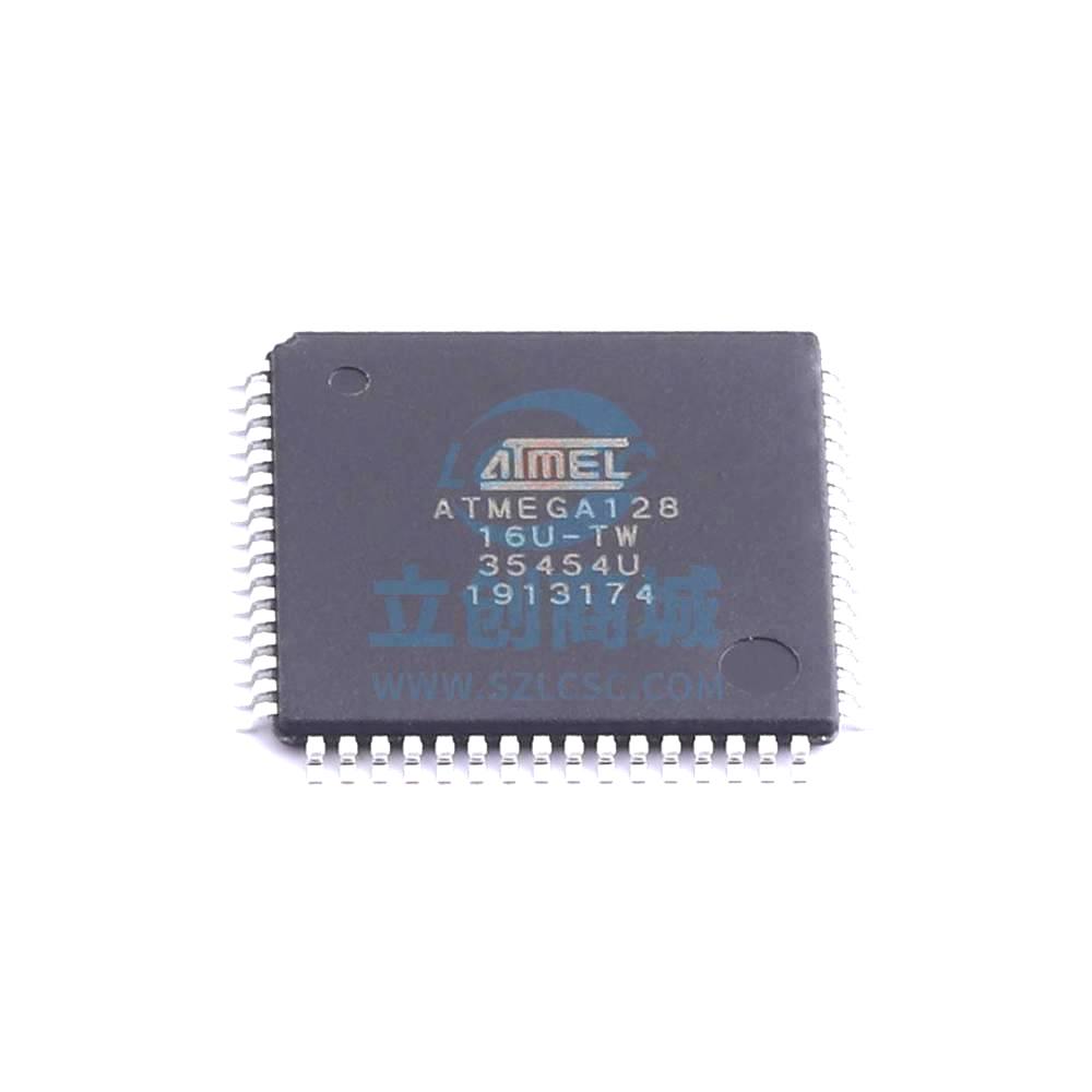 1 Pcs ATMEGA128-16AU TQFP-64_14x14x08P 8-Bit 16MHz 128KB (64KW) ATMEGA128-16AU