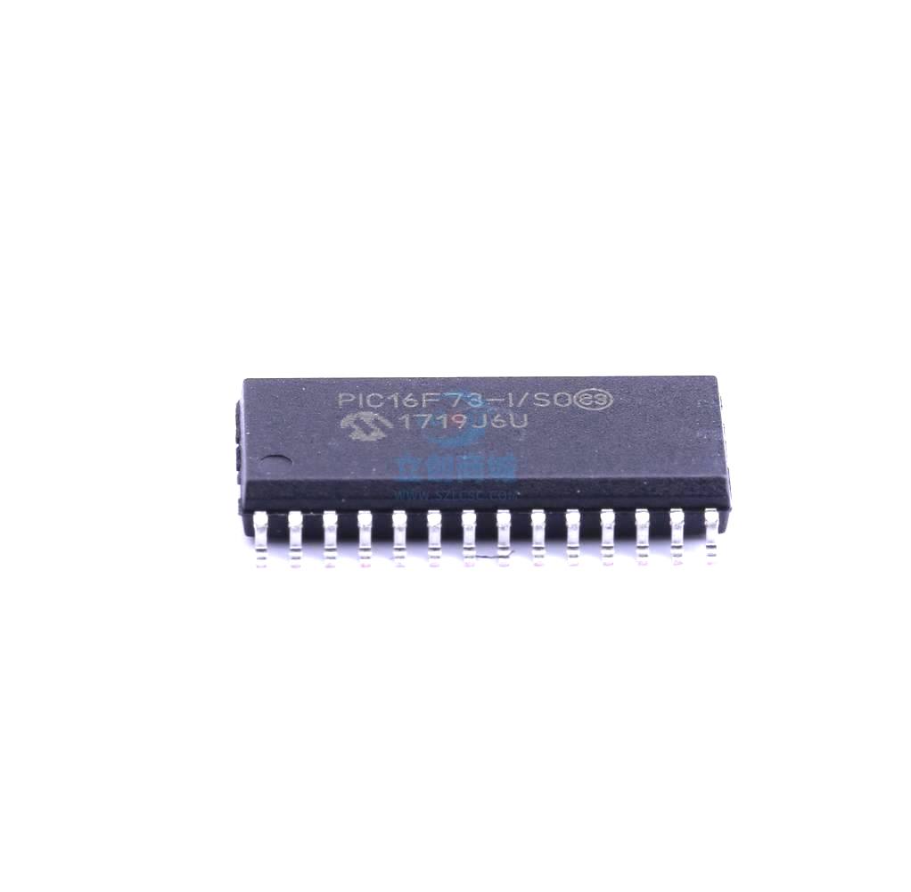 1 Pcs PIC16F73-I/SO SOIC-28_300mil 8-Bit 20MHz 7KB (4K x 14) PIC16F73-I/SO