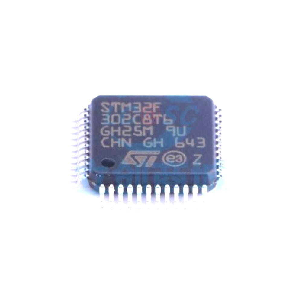 1 Pcs STM32F302C8T6 LQFP-48_7x7x05P 32-Bit 72MHz 64KB STM32F302C8T6