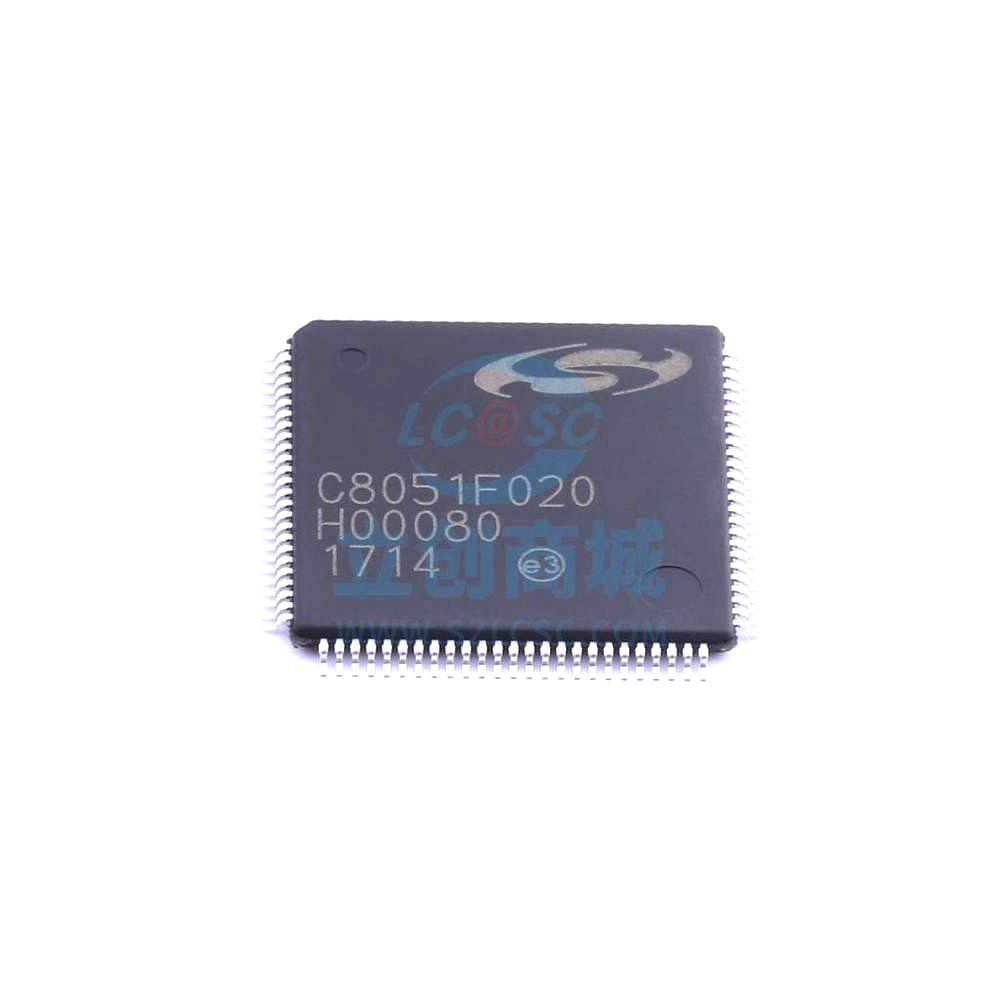 1 Pcs C8051F020-GQR TQFP-100_14x14x05P 8-Bit 25MHz 64KB C8051F020-GQR